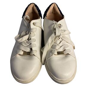 #8063 Women's White with Blue Cheetah Print TopShop Shoes Size 10 US